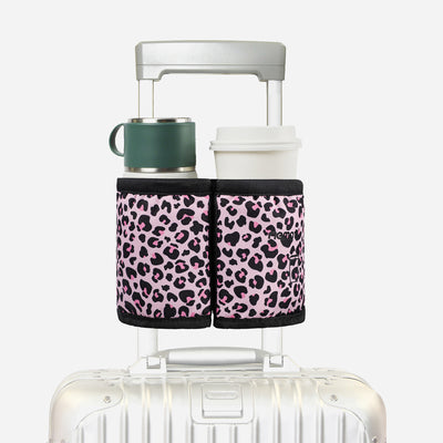 riemot Luggage Travel Cup Caddy Perfect Gifts for Frequent Travelers(Pink Leopard)