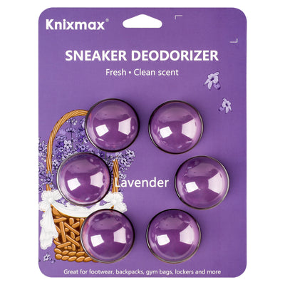 Knixmax Sneaker Deodorizer Balls Odor Eater for Shoes Gym Bag Locker Car Air Freshener Lavender Purple 6 Packs