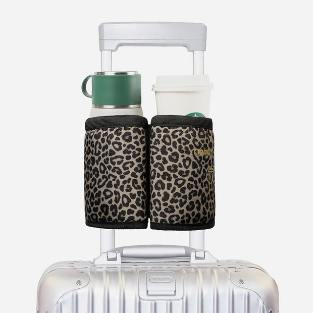 riemot Luggage Travel Cup Caddy Perfect Gifts for Frequent Travelers(Leopard)