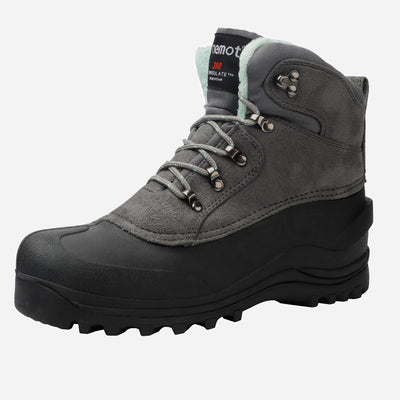 riemot Women's Winter Boots Grey Snow Boots(Upgraded Version)