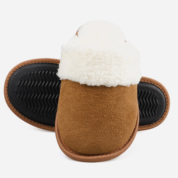 riemot Women's Furry Warm Slippers (Brown)