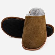 riemot Men's Furry Warm Slippers (Brown)