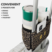 riemot Luggage Travel Cup Caddy Perfect Gifts for Frequent Travelers(Leopard)