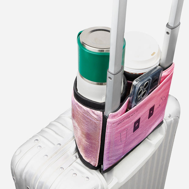 riemot Luggage Travel Cup Holder Perfect Gifts for Frequent Travelers(Glitter Pink)