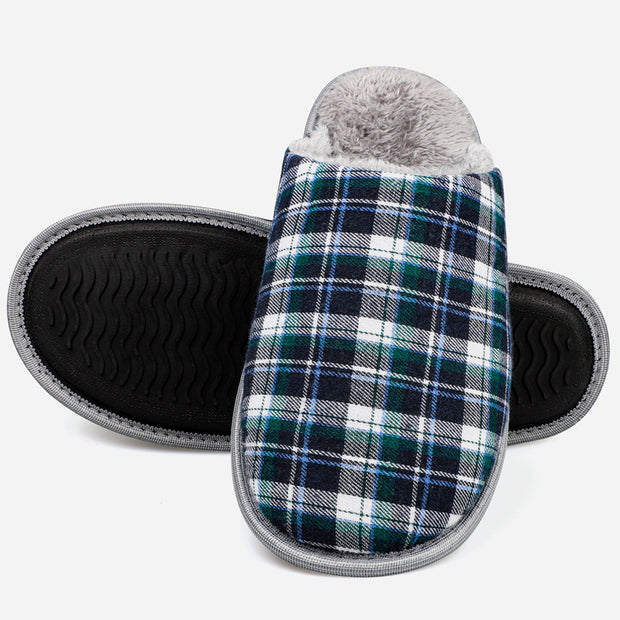 riemot Men's Furry Warm Slippers (Blue)