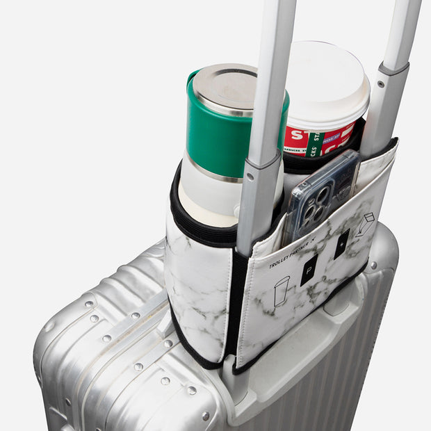 riemot Luggage Travel Cup Holder Perfect Gifts for Frequent Travelers(Leather Marble)