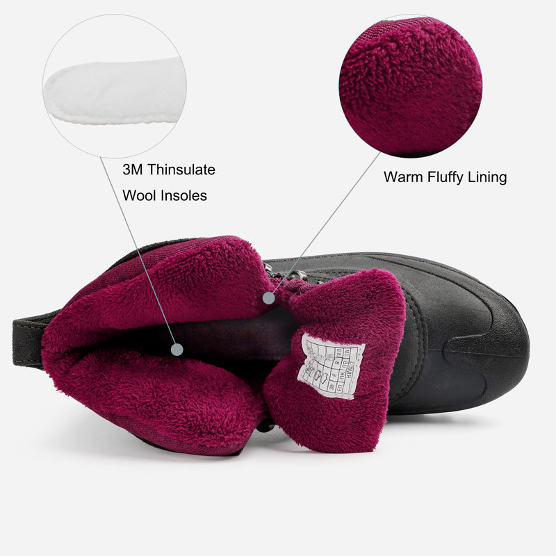 Winter Snow Boots for Women Waterproof Non Slip Lightweight Comfortable Outdoor Walking Insulated Warm Fur Lined Slip Resistant Black Casual Cushion Short Boots Botas de Invierno Nieve para Mujer Winter Snow Boots for Women Waterproof Non Slip Lightweight Comfortable Outdoor Walking Insulated Warm Fur Lined Slip Resistant Black Casual Cushion Short Boots Botas de Invierno Nieve para Mujer