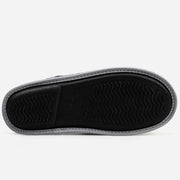 riemot Women's Men's Furry Warm Slippers (Black White)