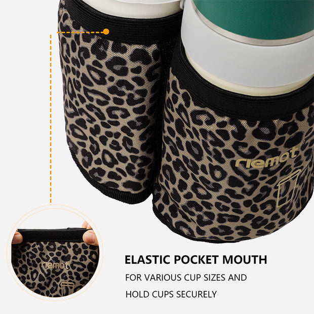 riemot Luggage Travel Cup Caddy Perfect Gifts for Frequent Travelers(Leopard)
