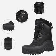 riemot Women's Snow Boots Black Waterproof & Slip-resistant Winter Boots