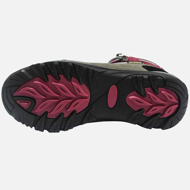 riemot Walking Boots for Women Fuchsia High Rise Outdoor Hiking Shoes