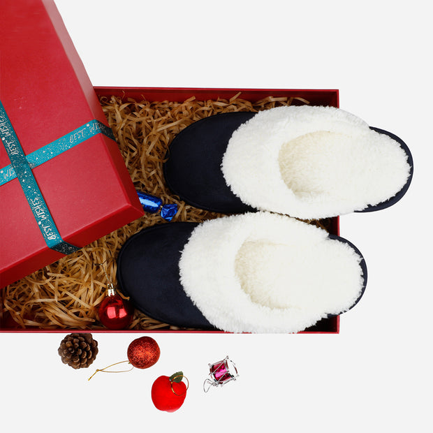 riemot Women's Furry Warm Slippers (Navy)