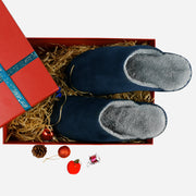 riemot Men's Furry Warm Slippers (Navy)