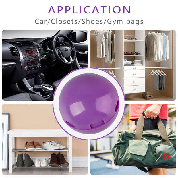 Knixmax Sneaker Deodorizer Balls Odor Eater for Shoes Gym Bag Locker Car Air Freshener Lavender Purple 6 Packs