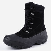 Knixmax Men's Snow Boots Black Waterproof Sole Winter Boots