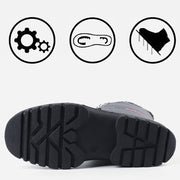 Knixmax Women's Snow Boots Grey Waterproof Sole Fur Lined Winter Boots(Upgraded Version)