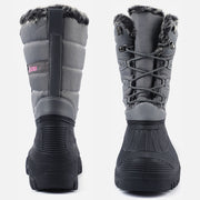 Knixmax Women's Snow Boots Grey Waterproof Sole Fur Lined Winter Boots(Upgraded Version)