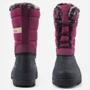 Knixmax Women's Snow Boots Red Waterproof Sole Fur Lined Winter Boots(Upgraded Version)