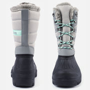 Knixmax Women's Snow Boots Lite Grey Waterproof Sole Fur Lined Winter Boots(Upgraded Version)