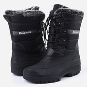 Knixmax Women's Snow Boots Black Waterproof Sole Fur Lined Winter Boots(Upgraded Version)